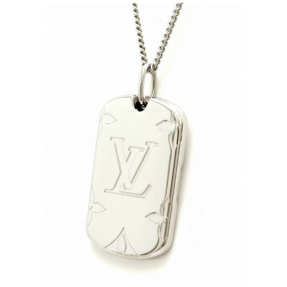 Louis Vuitton Silver Dog Tag Necklace